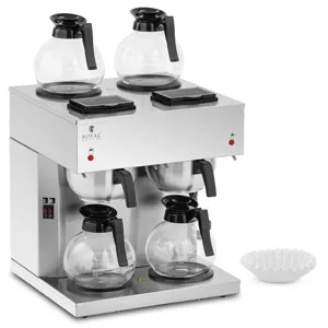 Filterkaffeemaschine 4 x 1,8 L 4 Wärmplatten inkl. 4 Glaskannen - Espresso přístroje Royal Catering