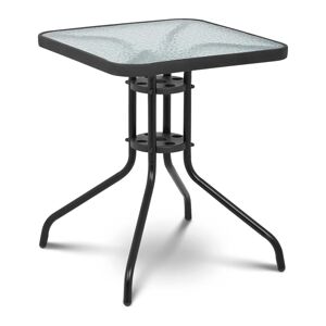 B-zboží Zahradní stůl hranatý 60 x 60 cm se skleněnou deskou černý - Zboží z druhé ruky Potřeby pro řemeslníky Uniprodo