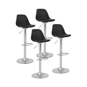 B-zboží Barová židle 4 kusy s opěradlem ocelová podnož černá - Zboží z druhé ruky Fromm & Starck