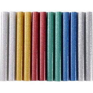 EXTOL CRAFT 9911 - tyčinky tavné, mix barev se třpytem (glitter), pr.11x100mm, 12ks