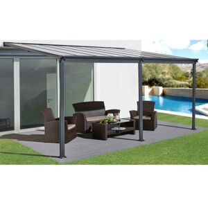 Lanit Plast Hliníková pergola LANITPLAST WALL 43 antracit + čirý PC LG2123