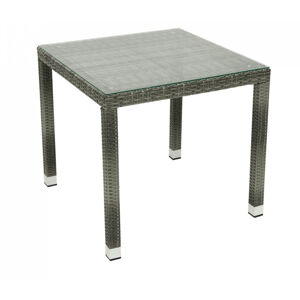 DEOKORK Zahradní ratanový stůl NAPOLI 80x80 cm (šedá)