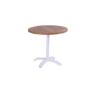 Sklopný Zahradní stůl Sophie Bistro Teak průměr 70 cm - bílý