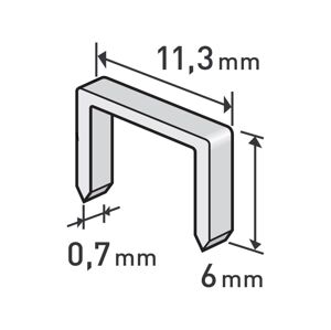 EXTOL PREMIUM Spony, balení 1000ks, 6mm, 11,3x0,52x0,70mm EXTOL PREMIUM 8852501